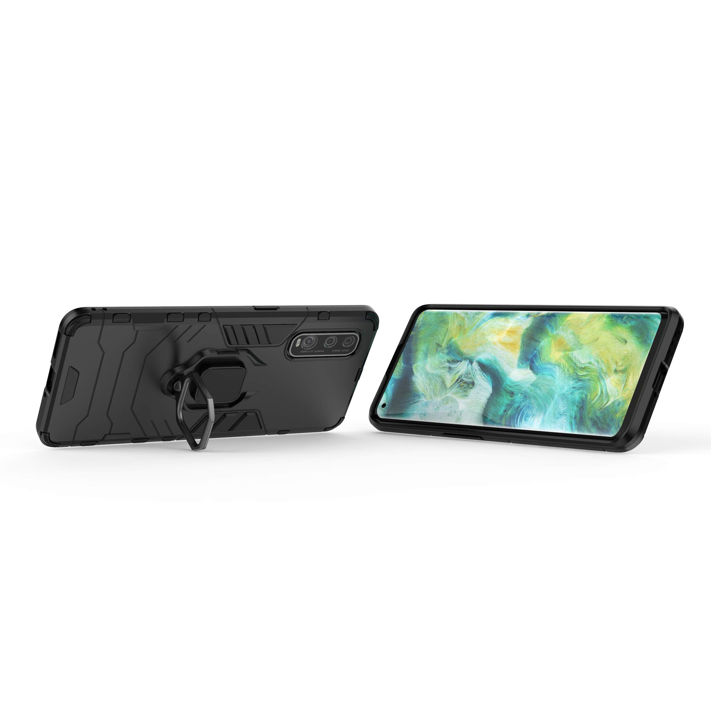 Funda OPPO Find X2, Armor Funda con 360 Anillo Soporte, Anti-Arañazos con Absorción de Choque Resistente Carcasa Protectora para OPPO Find X2. HB Black — view 4