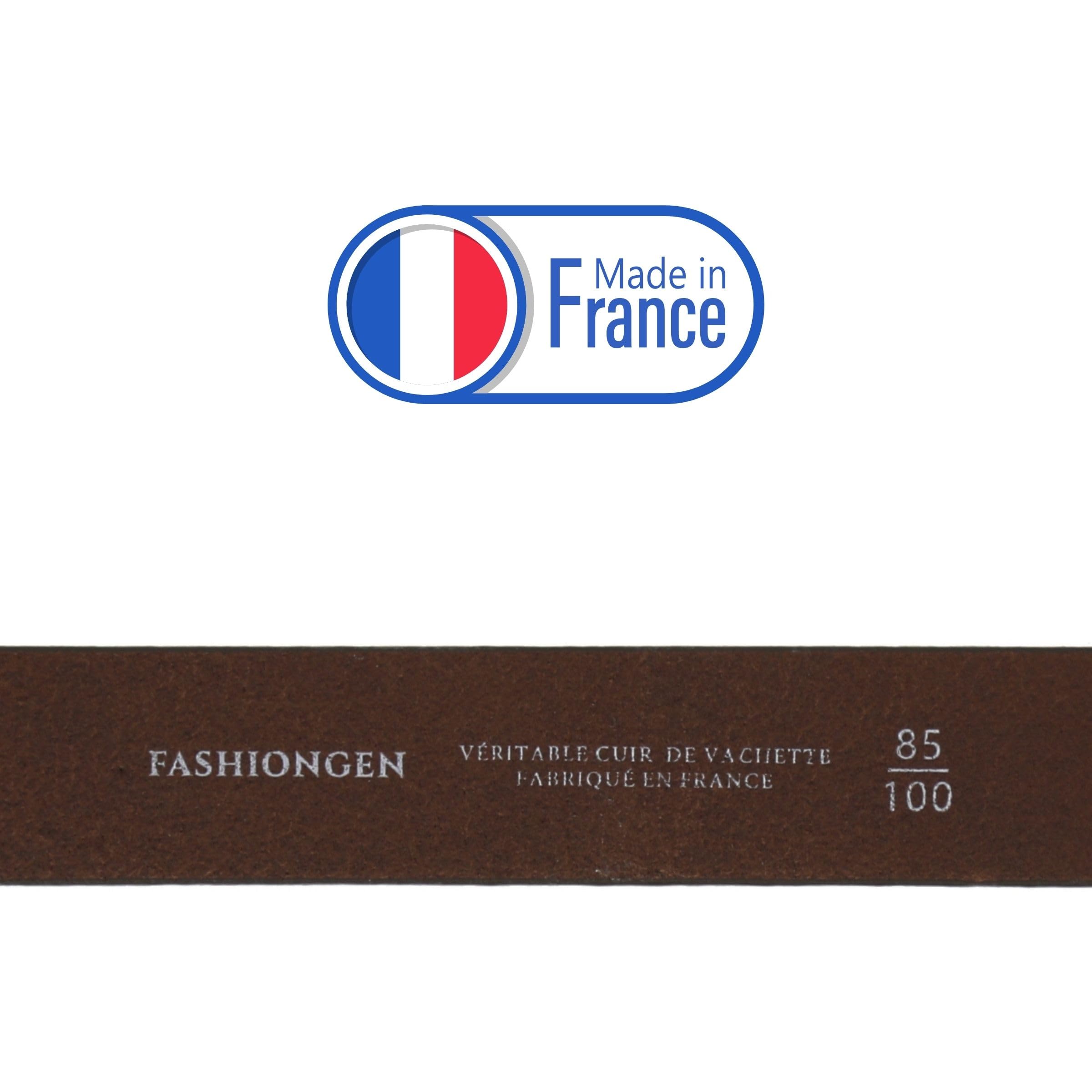 FASHIONGEN - Ceinture femme en Cuir de Taureau végétale, 3 cm de largeur, pour jeans, pantalons, RIVOLI