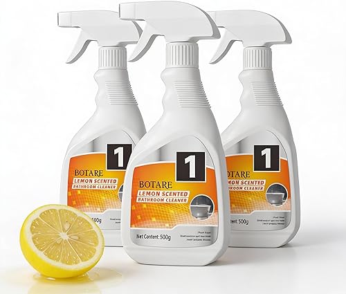 Botare Spray de espuma limpiador de baño, limpiador multiusos para el hogar, limpia azulejos, vidrio, grifos y elimina escamas, aroma a limón, 17.6