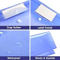 Vista 4 de Paquete de 6 carpetas transparentes para documentos, sobres de plástico, sobres de polietileno, sobres para archivos con bolsillo para etiquetas