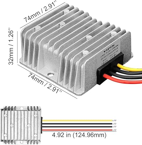 Miniatura 7 de Regulador convertidor DCDC 24 V reductor de bajo voltaje a 12 V 20 A 240 W transformador de baja tensión impermeable carrito de golf Club car