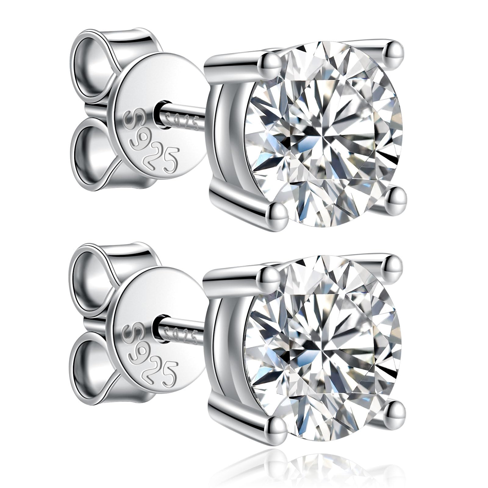 HoaritikMoissanite Stud Earrings for Women Men 0.6Ct-4Ct, Anniversary Romantic Birthday Gifts for Wife Jewelry Present for Her Women Girlfriend Mom Daughter Wedding Marriage Christmas Valentine Mothers Day Engagements