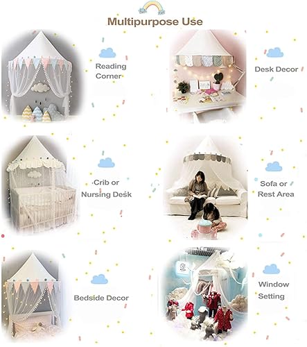 Miniatura 7 de Niños Jugar Tiendas de Interior Princesa Cama Canopy Mosquitero Rosa Bebé Cuna Netting Cortinas Juego Housefor Niños Niñas S