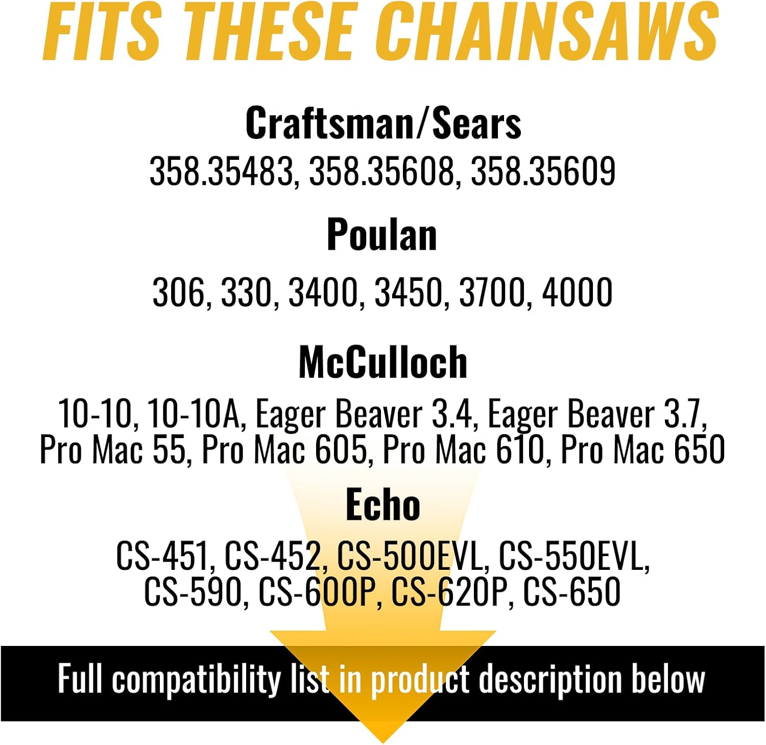 3 Pack 24 Inch Chainsaw Chain 81 Drive Links, .050" Gauge, 3/8" pitch, Semi-Chisel Chain Saw Chains for Husqvarna, Craftsman, Poulan, Greenworks and More Chainsaw Brands