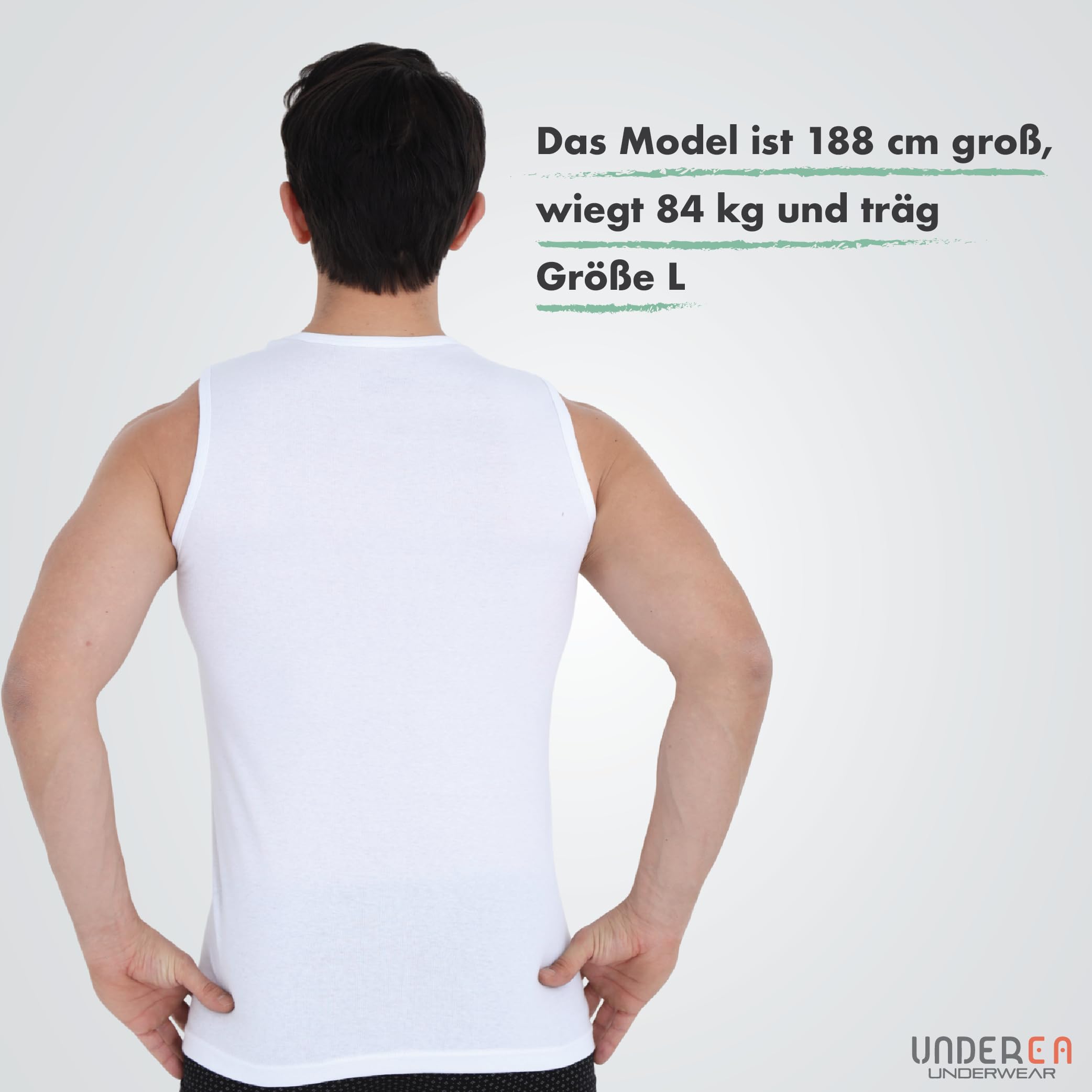 Herren Unterhemd 3er Pack, 100% Baumwolle Tank Top, Atmungsaktive Muskelshirts & Achselshirts, Ärmellos mit Rundhals
