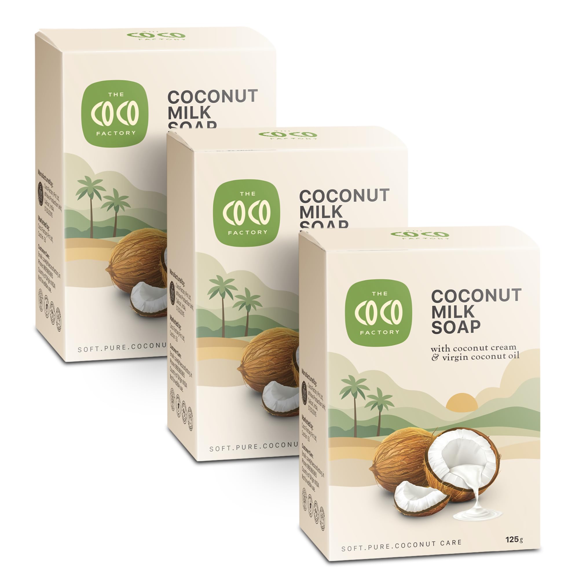 - Coconut Milk Handmade Soap Pack of 3 125g Cold Processed Natural Coconut Milk Soap Bar for Bath Moisturizing Soap for Dry Sensitive Skin Vegan Chemical Free Family Use