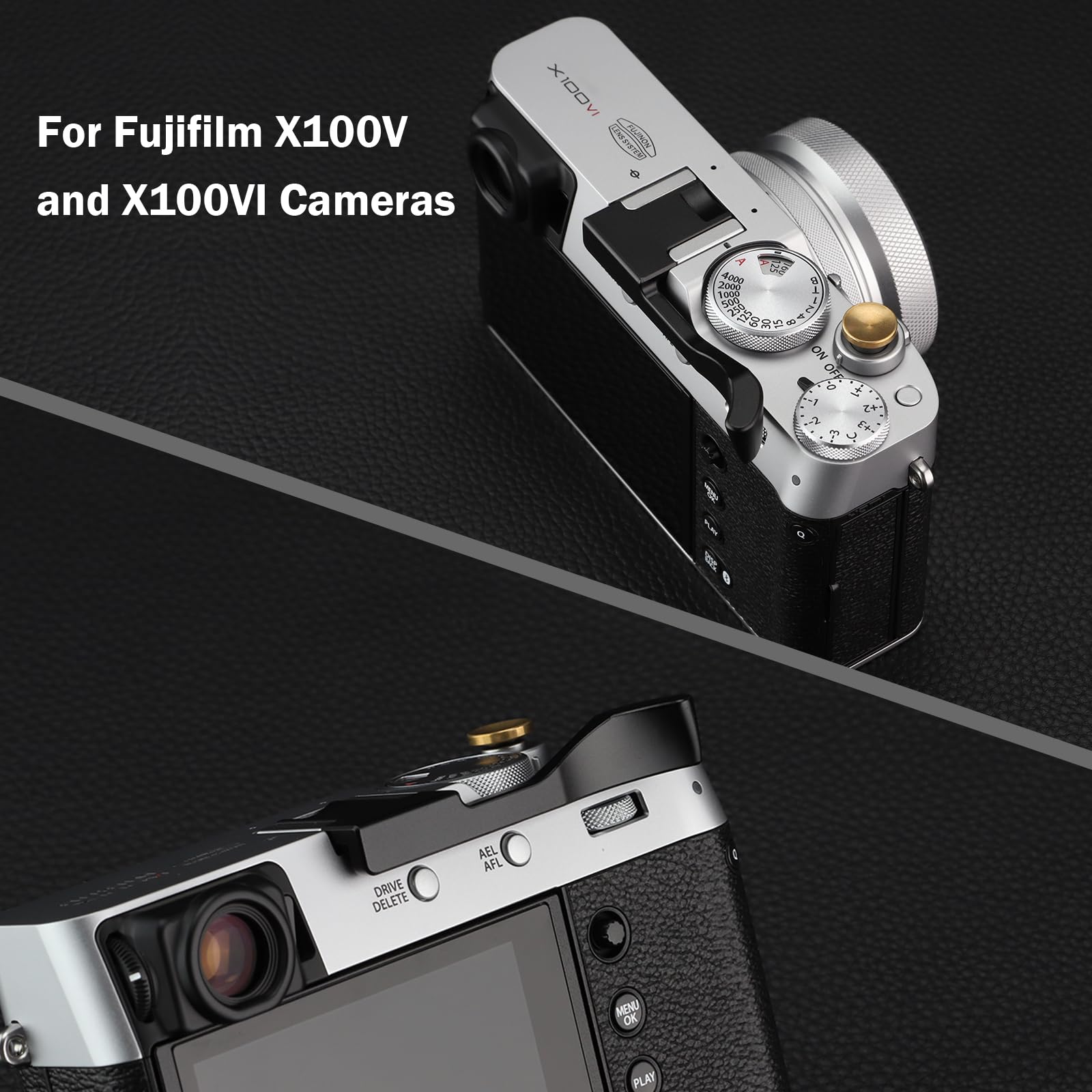 Metalowy uchwyt na kciuk do Fujifilm X100VI Fujinon X100V akcesoria do aparatu Haoge THB-XVB czarna gorąca stopka kciuk w górę uchwyt