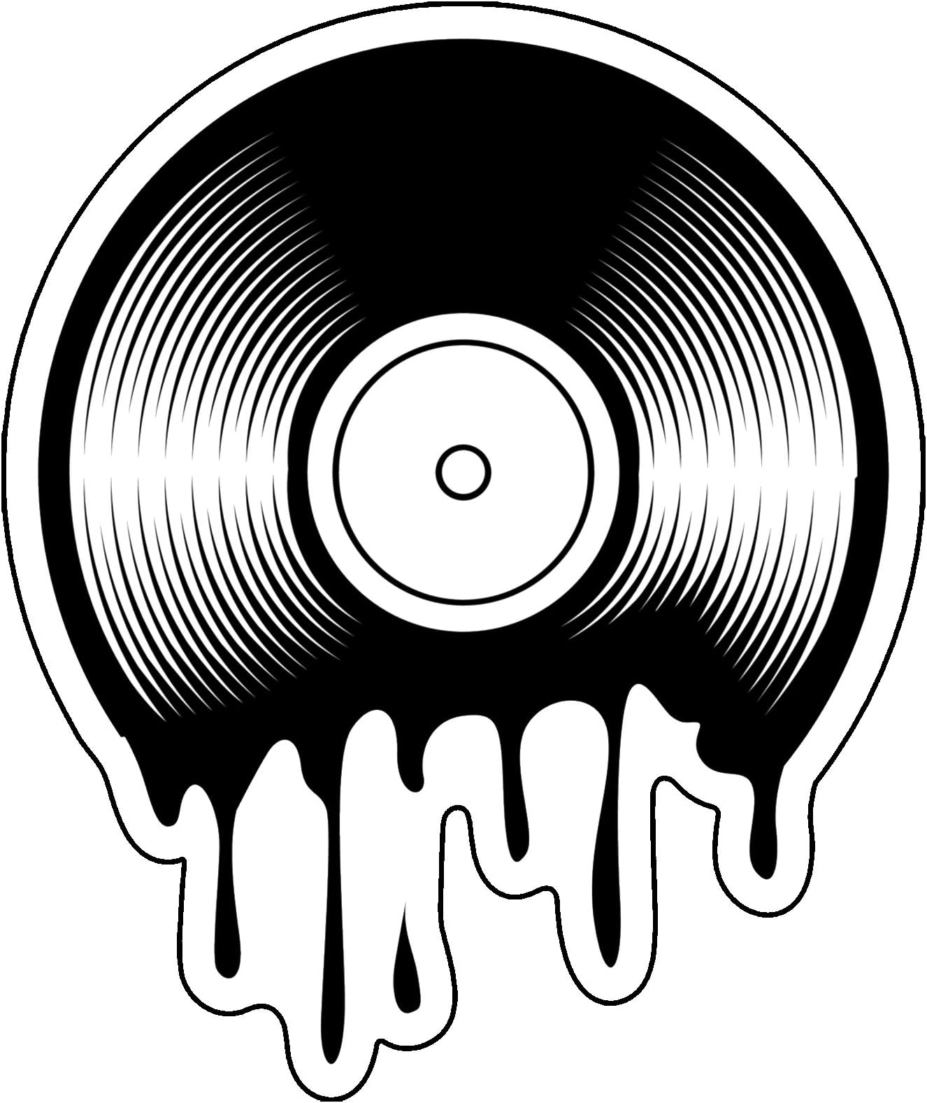 Retro Dripping Vinyl Record Decal - Music Bumper Sticker - for Laptops Tumblers Windows Cars Trucks Walls