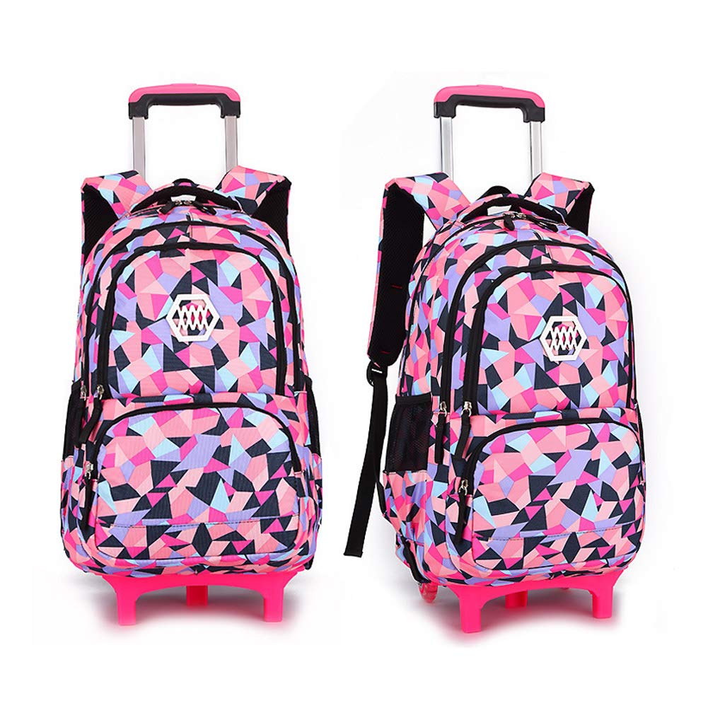 Sac à Dos avec Roulettes, Femmes Trolley Bag Scolaire Cartable à Roulettes pour Filles