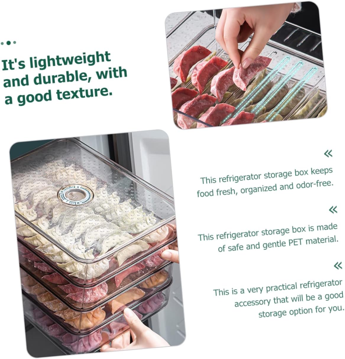 Refrigerator Storage Freezer Bins Fridge Organization Storage for Freezer Fresh Box