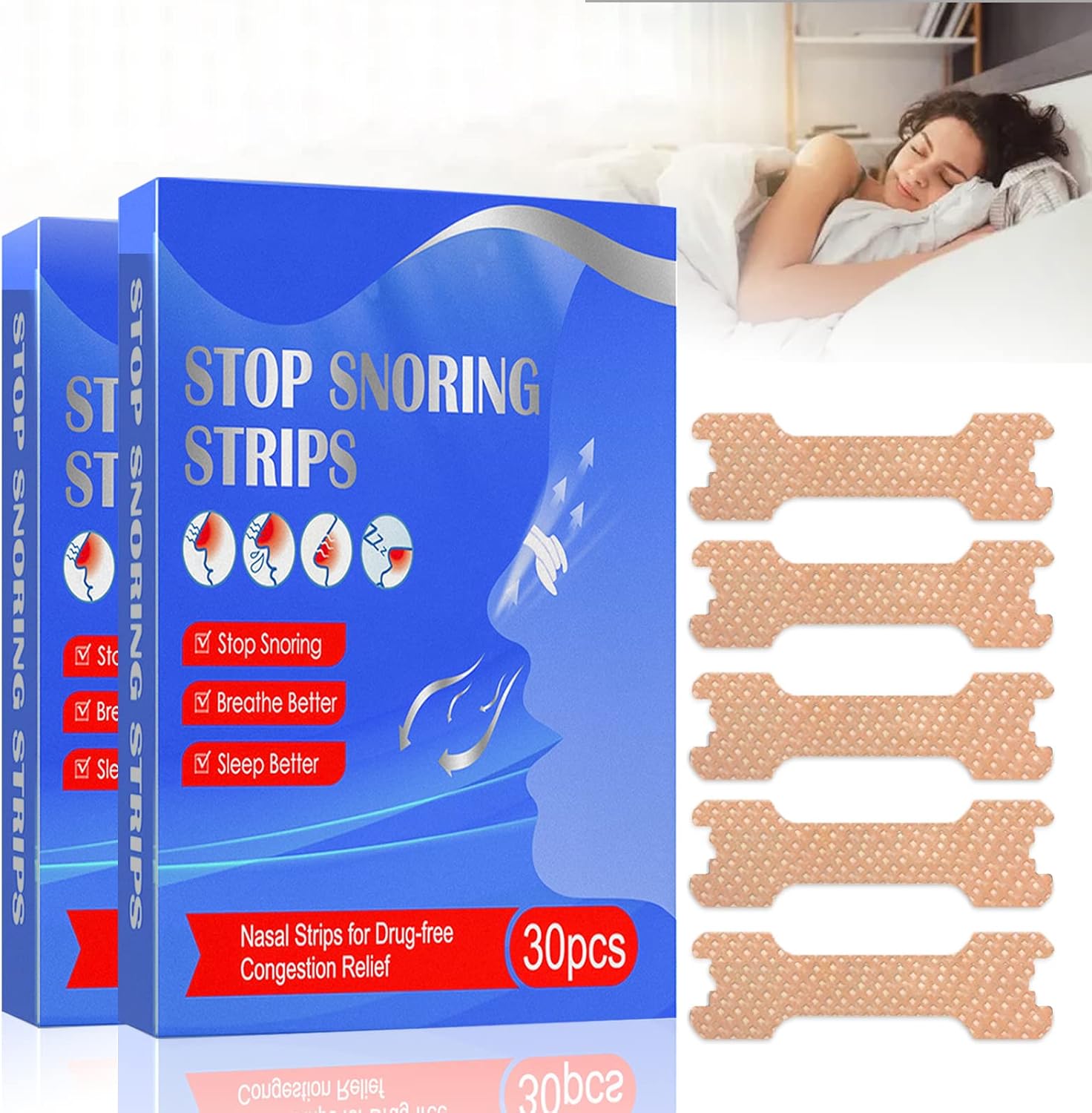 NasalStrips SnoringAidsforMen/Women, Anti Snoring Nasal Strips for