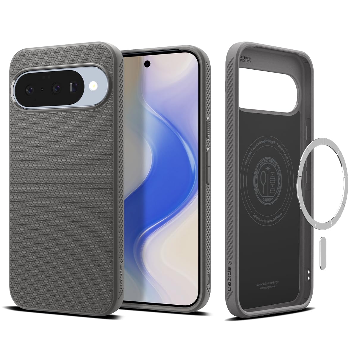 Spigen Case for Pixel 10 / Pixel 10 Pro Case, Liquid Air MagFit Designed for Google Pixel 10/10 Pro - Marble Gray