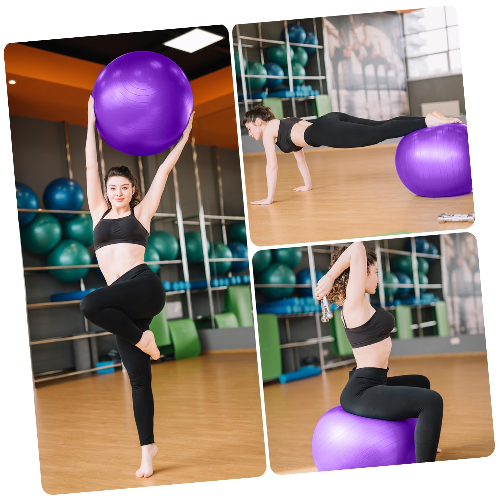 Yardwe Pelota de Yoga Ejercicio Pelota de Estabilidad de Pilates Gruesa con Inflador para Yoga Casa