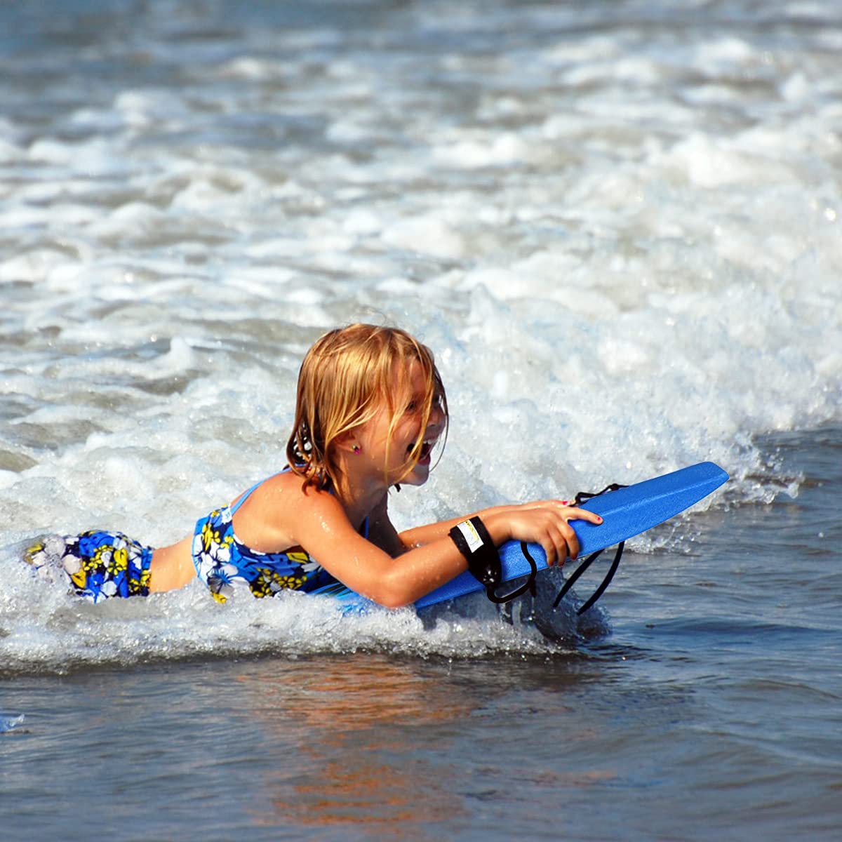 DREAMADE Bodyboard mit 90 cm Sicherheitsleine, bis zu 85kg belastbar, Surfbrett aus XPE & HDPE &EPS, Surfboard für Erwasche & Kinder ab 14, 105x51x6cm