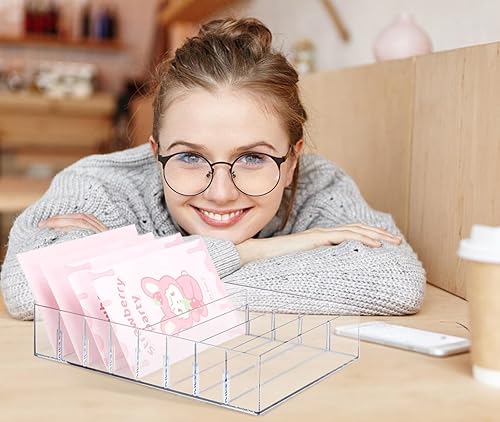 Vista 7 de XUWAIDSGN Organizador de efectivo acrílico grande de 8 secciones, organizador de bandeja de presupuesto de dinero transparente, divisor de plástico