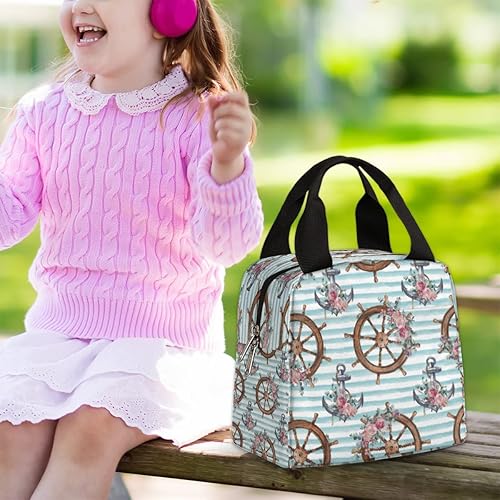 Miniatura 6 de Lonchera para adultos con rayas marinas, para mujer, lonchera tipo Anchior, lonchera a la moda, bolsa de almuerzo para mujer, bolsas de almuerzo