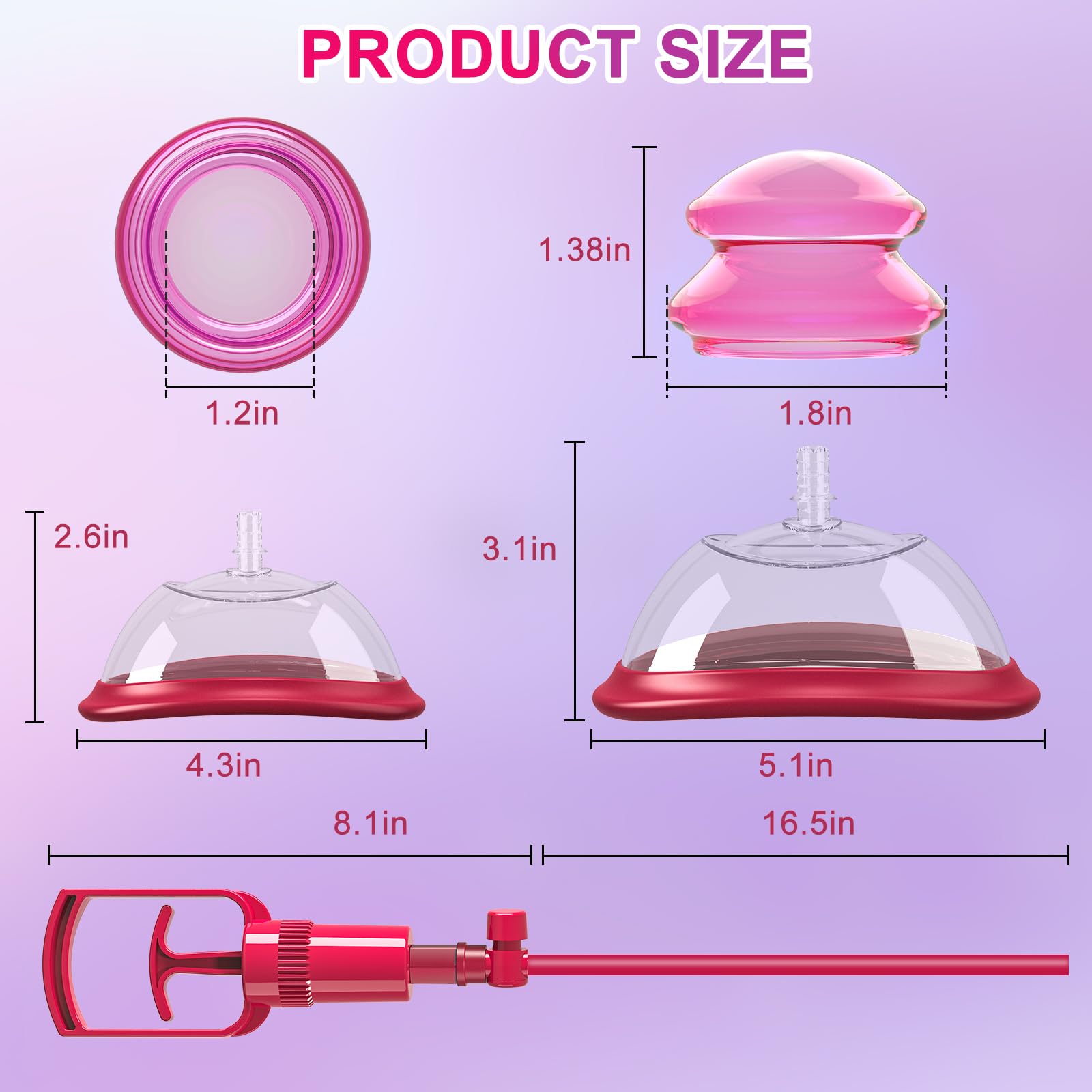 Rosso Pussy Pump Giocattoli Sessuali per Donne Succhiatori Manuali per Capezzoli, Pompe Vaginali e Clitoride per Aumentare il Piacere Sessuale, Stimolatore di Capezzoli e Clitoride per Donne e Coppie