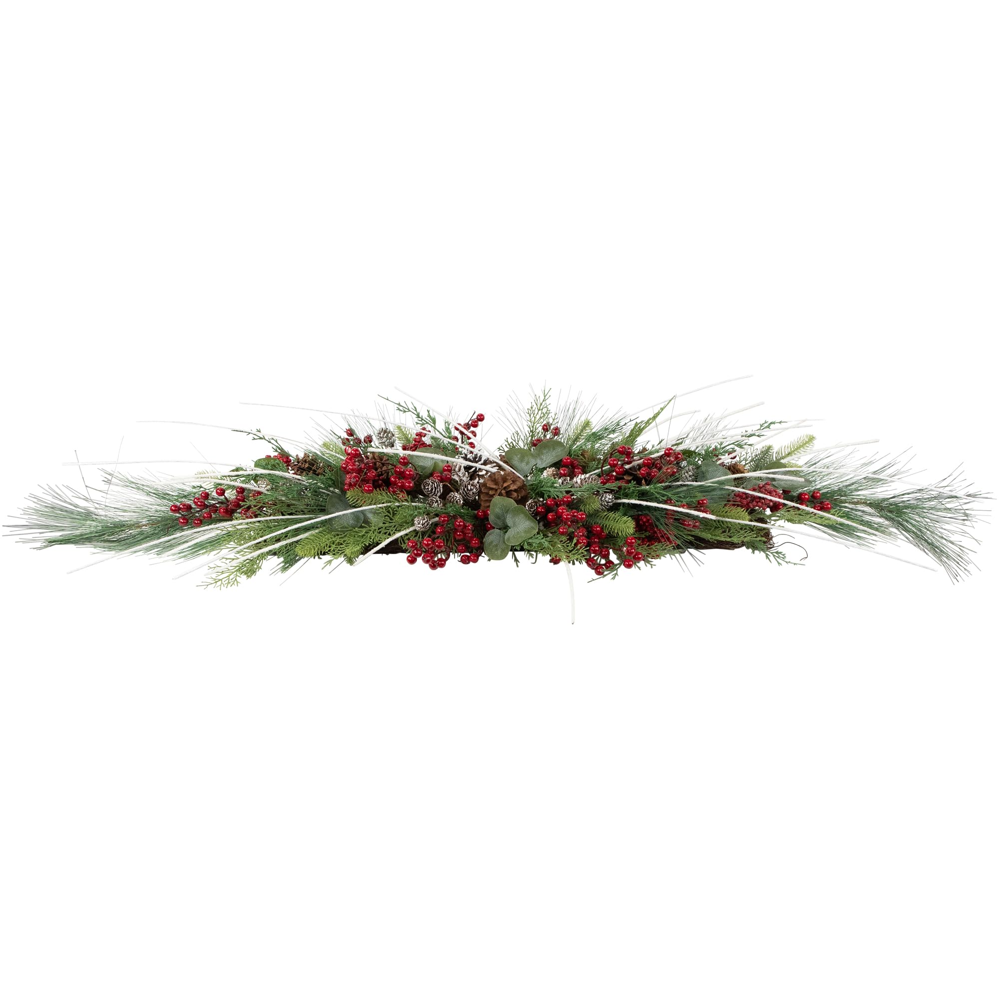 Northlight Berries and Birch Twigs Artificial Pine Christmas Swag-Unlit, 62