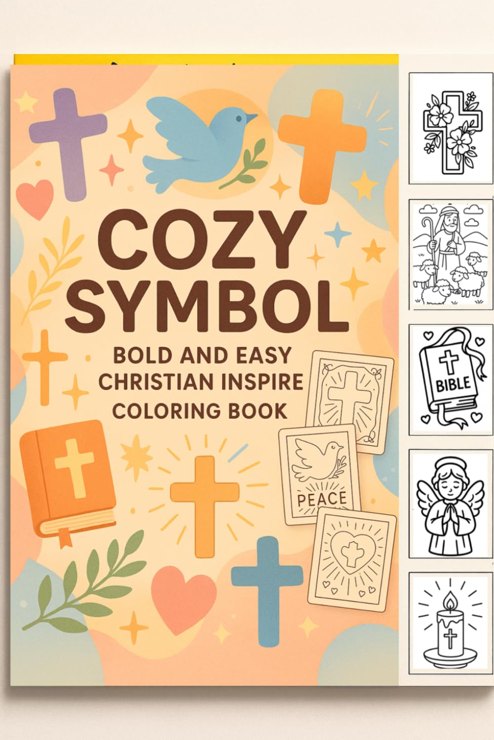 Cozy Symbol: Bold and Easy Christian Inspire Coloring Book
