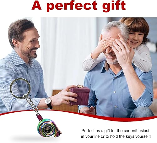 Miniatura 6 de Augeny Llavero turbo para automóvil, creativo y encantador llavero de turbocompresor pulido, mini llavero turbo automático, decoración de piezas de