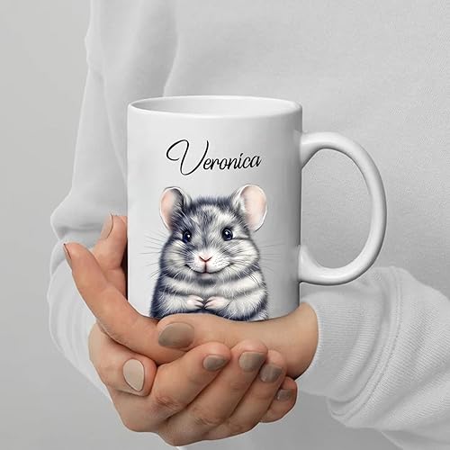Miniatura 6 de Taza de café personalizada de Chinchilla - Taza de cerámica blanca personalizada de 11 Oz, regalo divertido para cumpleaños de amigos