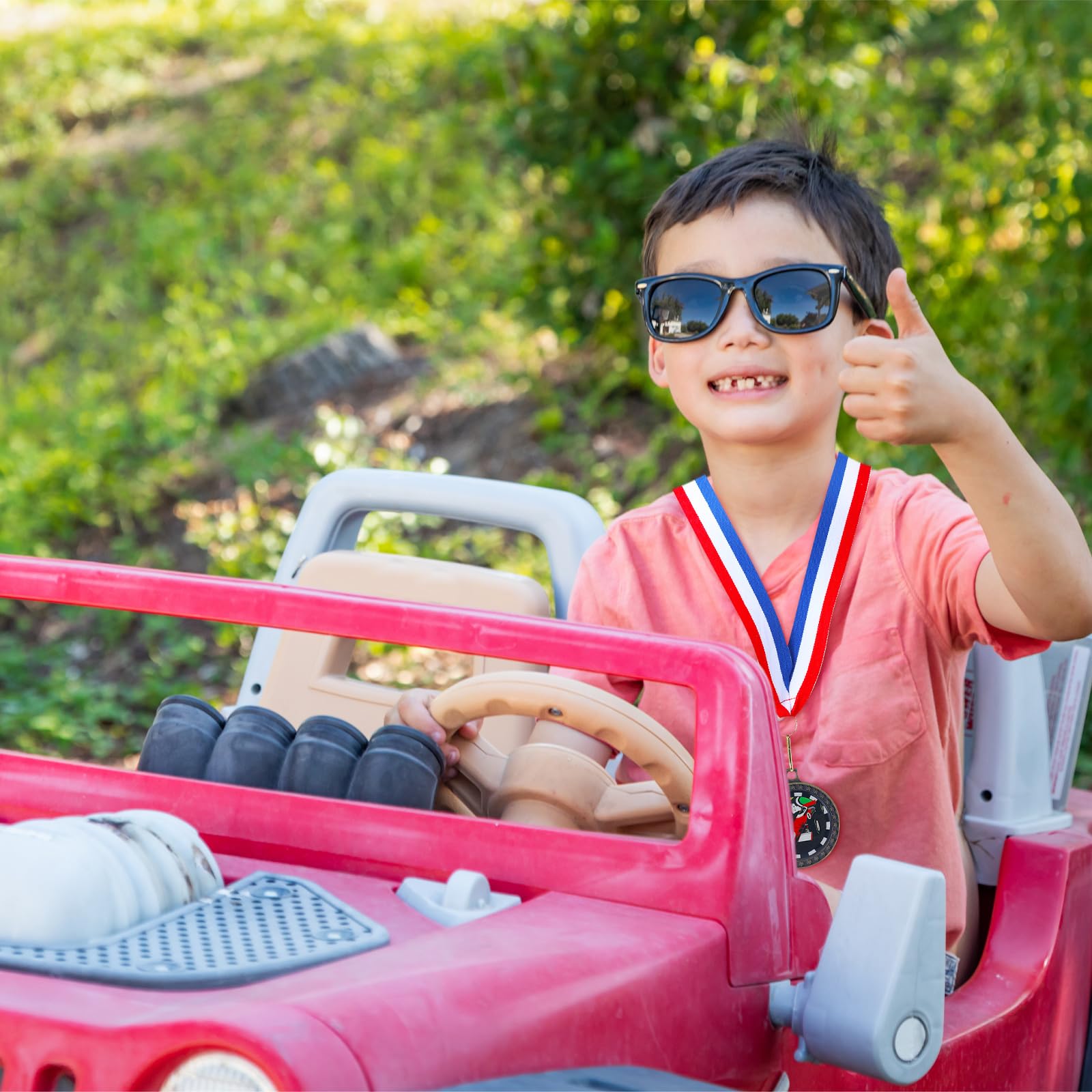 20 Pcs Scout Race Car Derby Award Medals with Neck Ribbon Metal Trophy Award Prizes Winner Medals Car Trophy Scout Winner Champion Trophies Prize Event Tournament Gifts