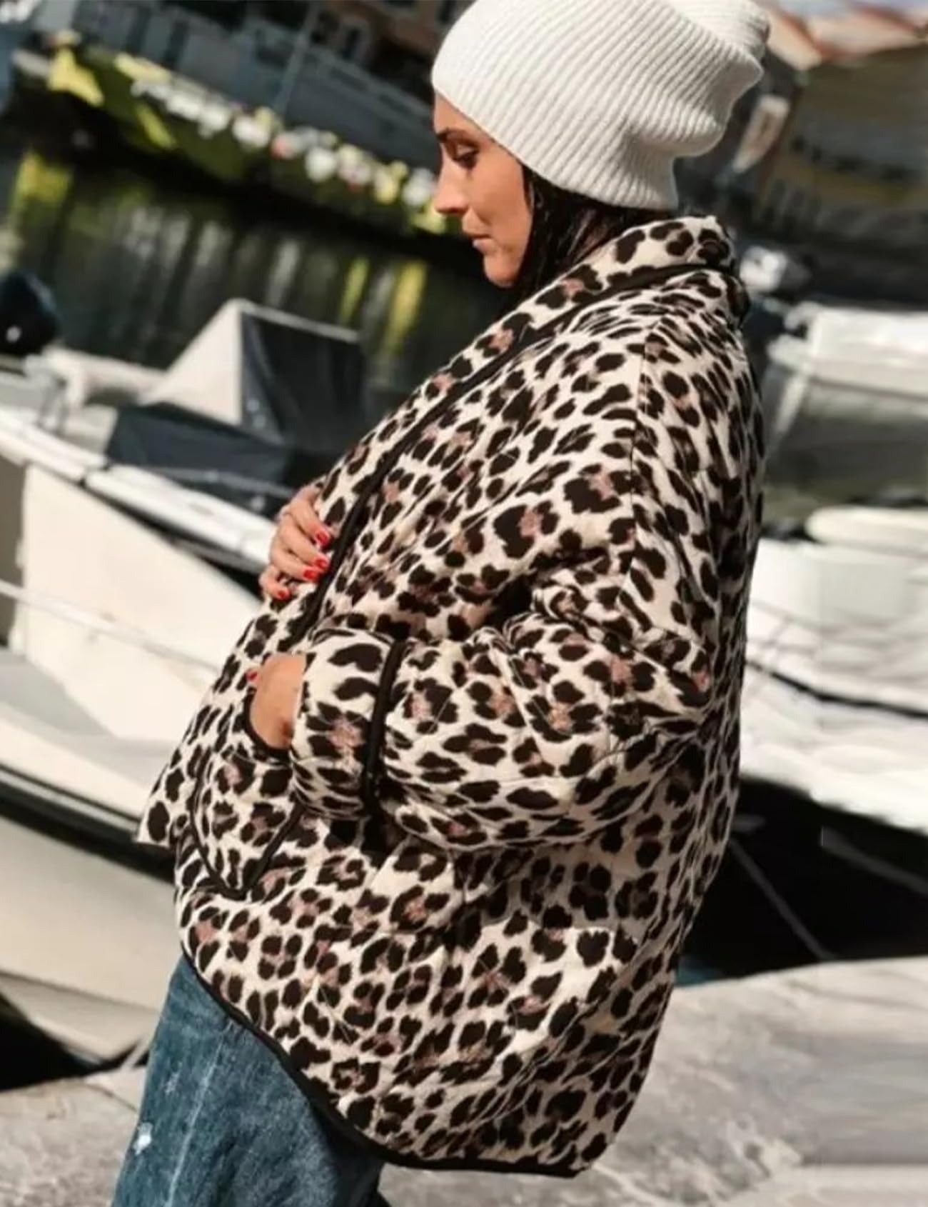 Wyeysyt Cárdigan acolchado floral para mujer, ligero, con parte delantera abierta, chaqueta acolchada