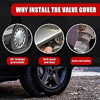 Vista 3 de Ziciner 8 tapas de vástago de válvula de neumático de automóvil, cubiertas de válvula de rueda de aleación de aluminio con junta tórica de goma