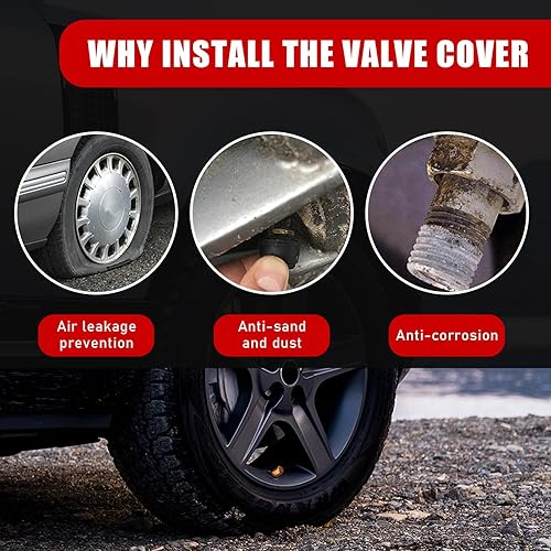 Miniatura 3 de Ziciner 8 tapas de vástago de válvula de neumático de automóvil, cubiertas de válvula de rueda de aleación de aluminio con junta tórica de goma,