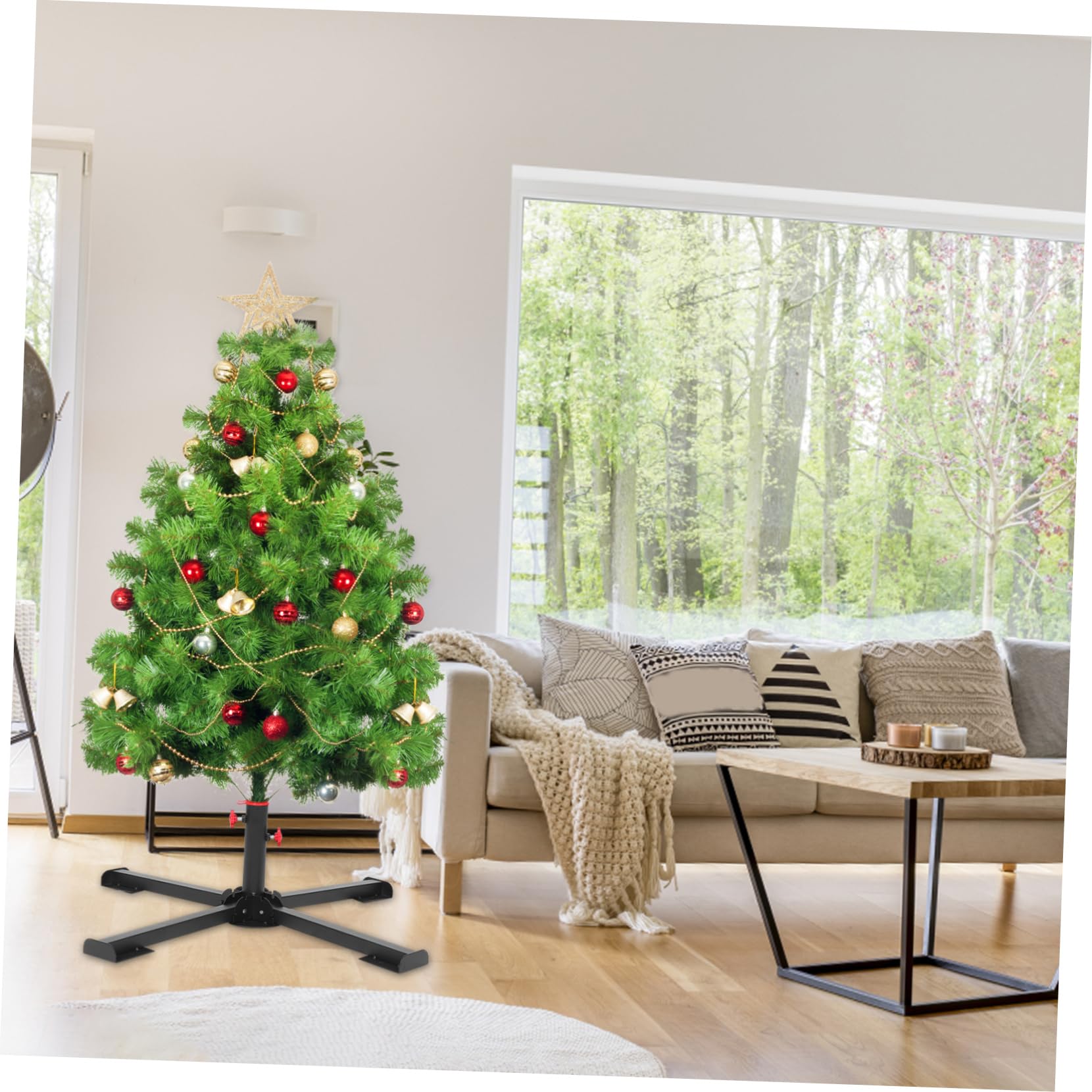 Ciieeo Soporte de Base para Árbol de Navidad Metálico Robusto Compatible Diámetros para Decoración de Interiores y Exteriores Soporte Resistente para Sombrilla de Patio