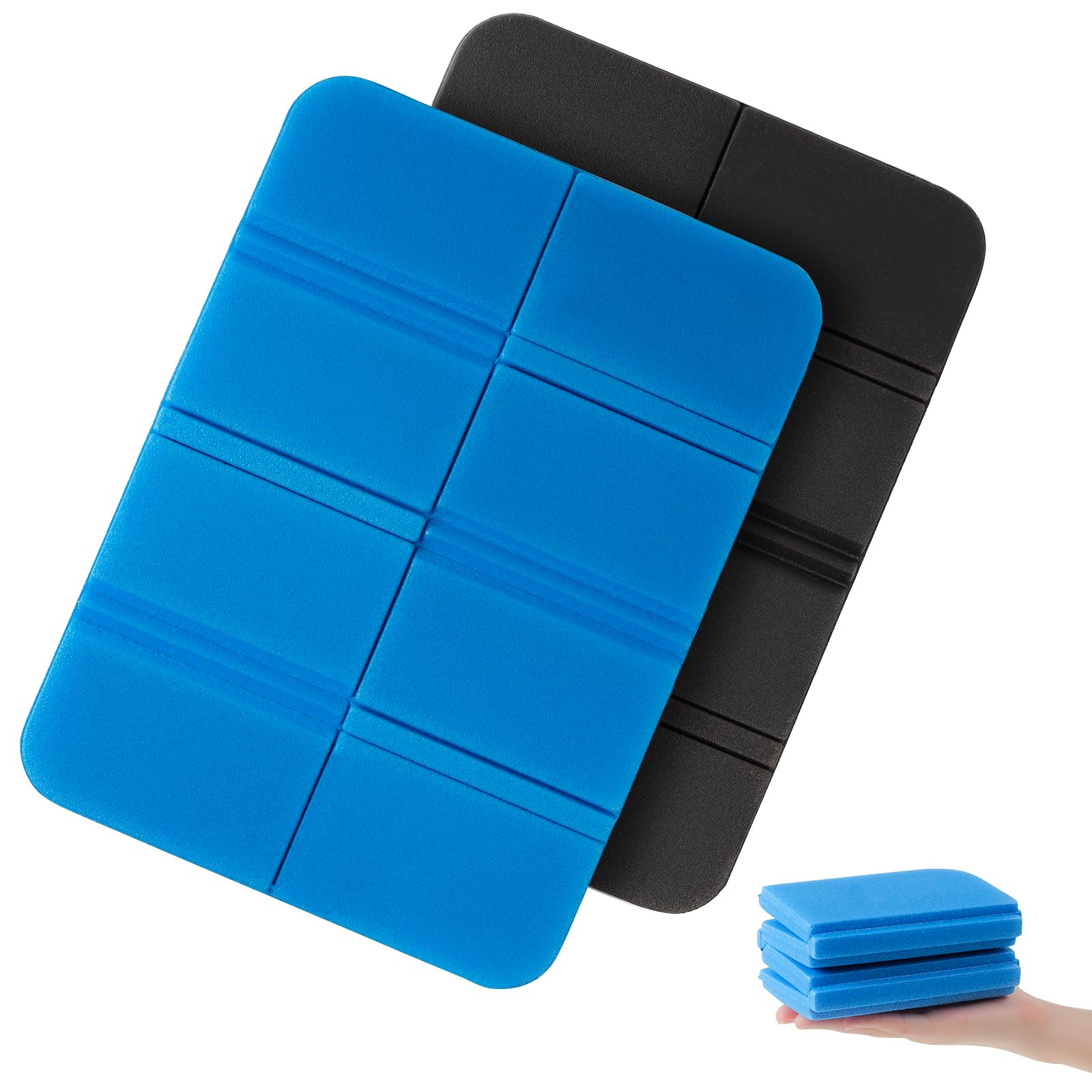 WUFANC Sitzkissen Outdoor Faltbar 2er Set, Wetterfest & Wasserdicht Thermo Sitzunterlage Outdoor Kinder,Leicht & Kompakt, für Wandern, Camping, Stadion, Picknick & Garten