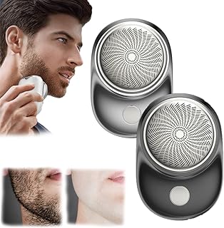 2023 Powerful Storm Shaver for Men, Powerful Storm Shaver, Mini Shave Portable Electric Shaver, Mini Shaver Electric Razor USB Rechargeable, Pocket Size Wet and Dry (Silver + Black)
