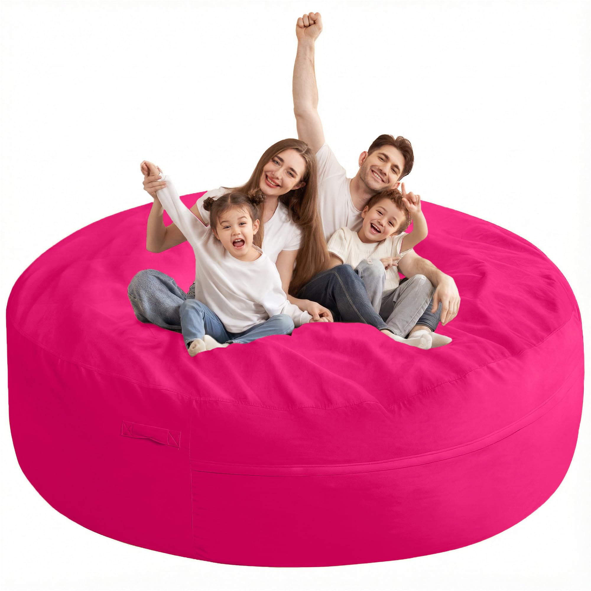 HABUTWAY XX-Large Bean Bag Chair: Giant 7' Memory Foam Furniture Bean Bag Chairs for Adults with Microfiber Cover 7Ft (Hot Pink)