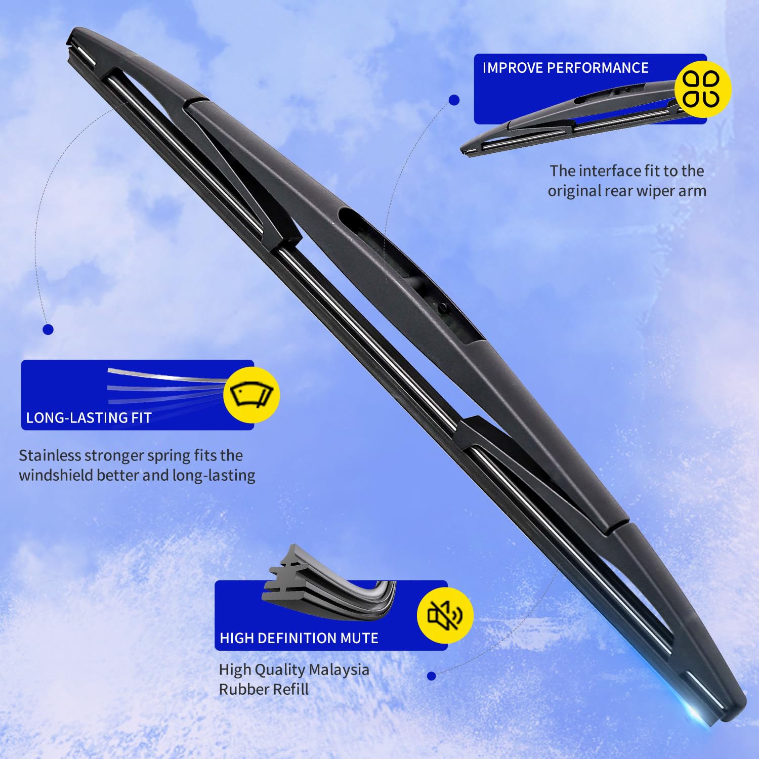 Impreza Windshield Wipers Complete 3-Piece Wiper Set For Subaru Crosstrek & Impreza (2017-2023) - 26 16 Inch Front & 12 Inch Rear Blades Crosstrek Wiper Replacement - Foto 7