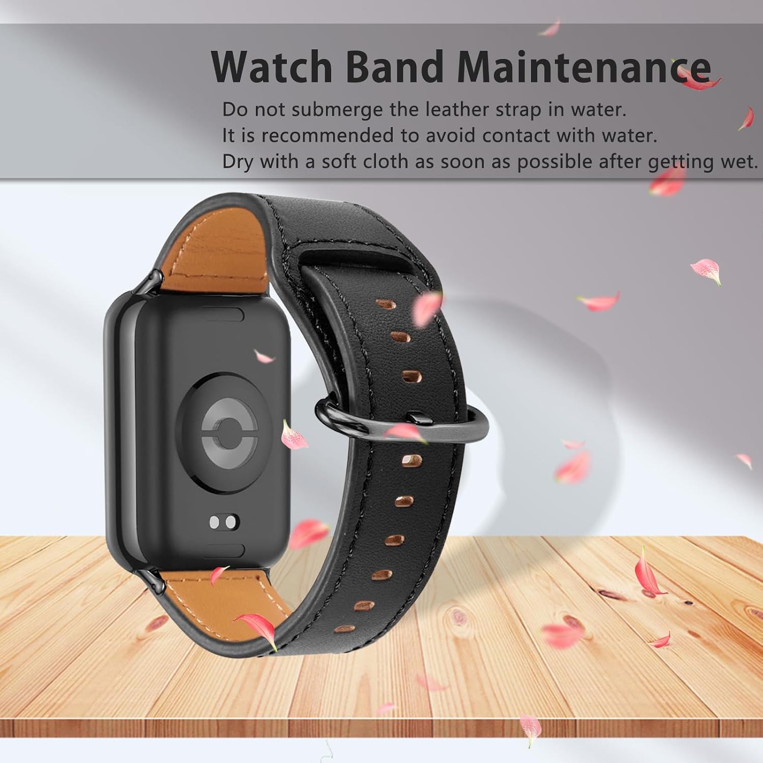 Leather Watch Strap for Xiaomi Smart Band 9 Pro/Smart Band 8 Pro, Men and Women Leather Bracelet, Replacement Strap Bracelet for Xiaomi Mi Band 9 Pro/Mi Band 8 Pro image 5