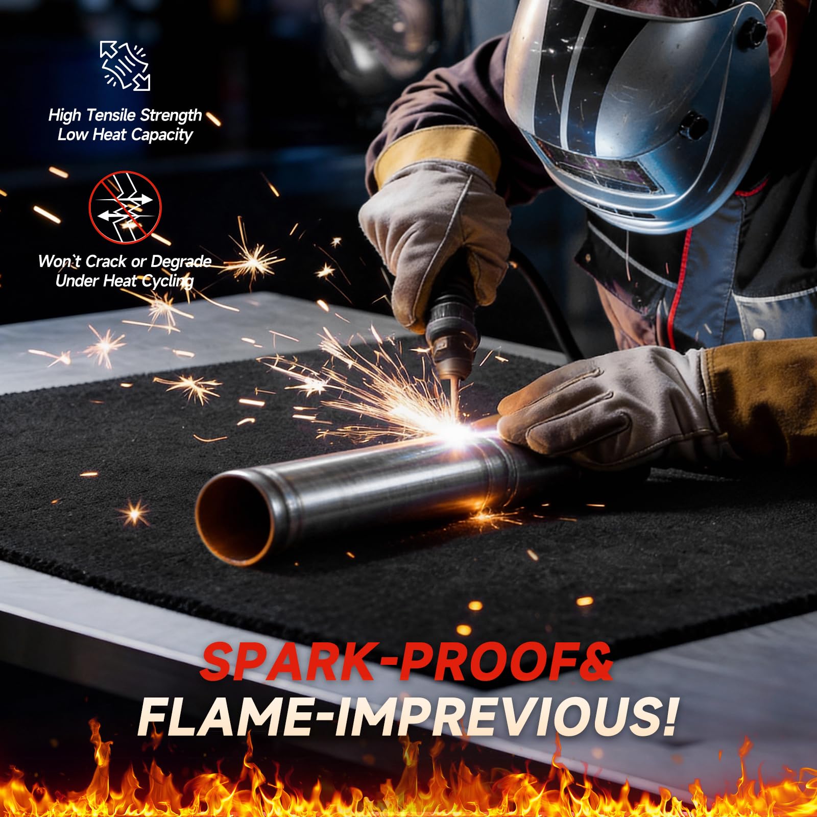 Carbon Felt Welding Blanket - High Heat Protection -8 Carbon Felt Welding Blanket - High Heat Protection -8