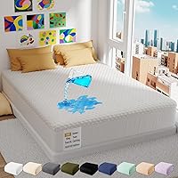 Vista 11 de OhGeni Protector de colchón 100% impermeable, protector de colchón tamaño King, se adapta a colchones de 6 a 20 pulgadas con bolsillo profundo