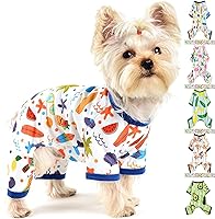 Vista 23 de Yikeyo - Pijamas para perros pequeños, suaves y delgados, ropa para gatos y perritos, ropa de verano para mascotas, lindas prendas para cachorros