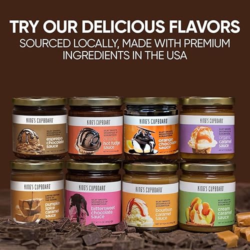 Miniatura 6 de King's Cupboard Salsa de caramelo crema - La salsa perfecta para helado, salsa de frutas, cobertura de postres, llovizna de caramelo para café, sin