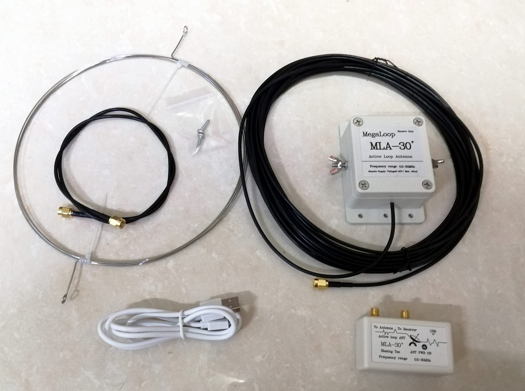 Versione Upgrade MLA-30+ Plus Loop Antenna Antenna ricevitore (100 KHz-30 MHz, onda media e corta, silenziosa, resistente alla pioggia)