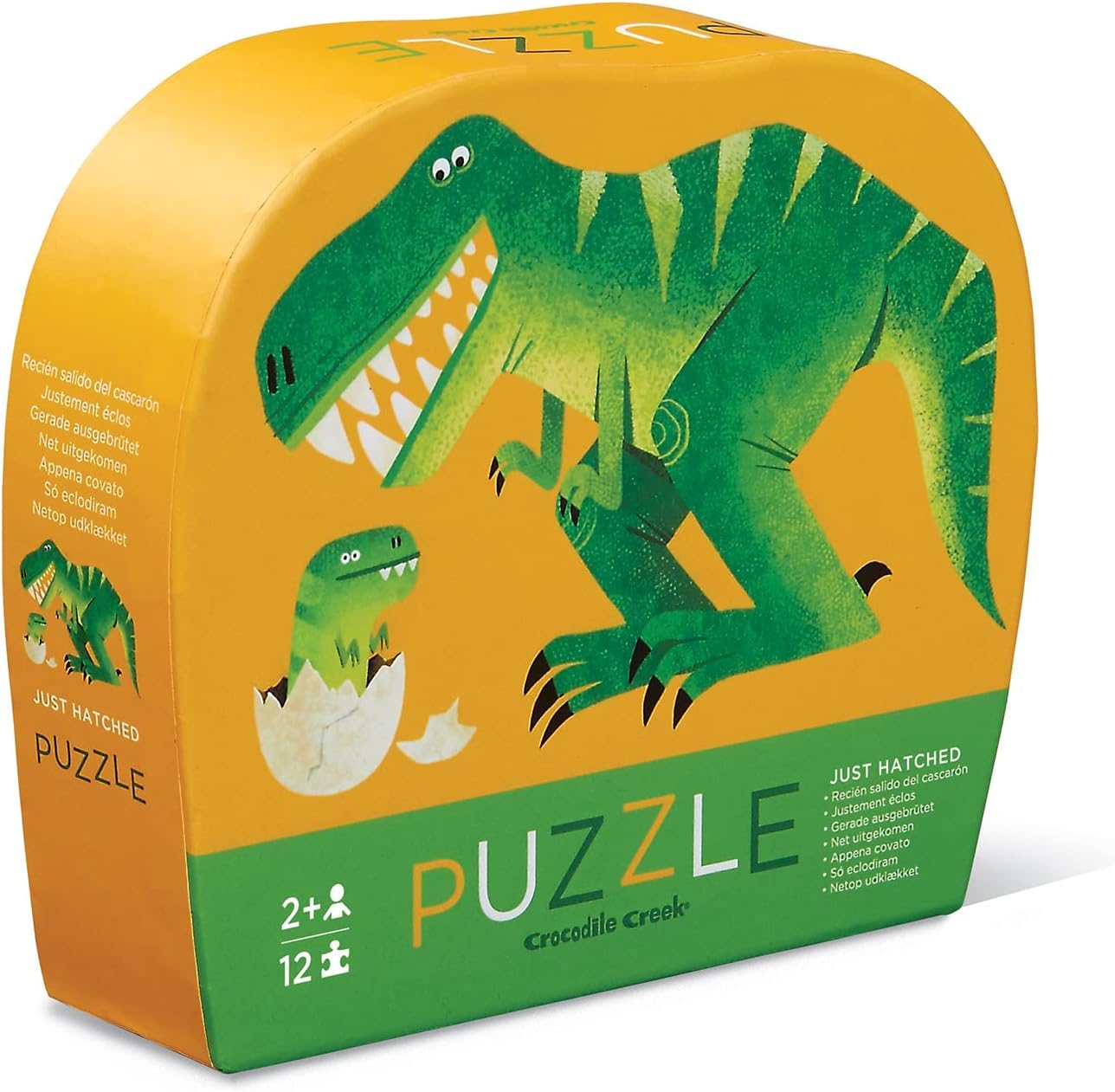 Crocodile Creek 12-Piece Mini Jigsaw Puzzle - Fun Floor Puzzles for Kids Ages 2-4 and Up - Heavy-Duty Shaped Box for Storage - Just Hatched - 12" x 9" Finished