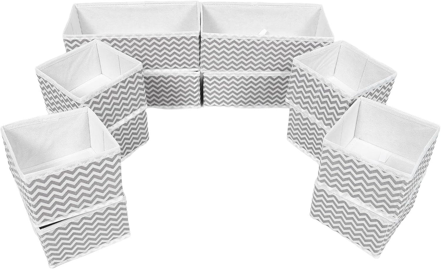 MAGICLULU 12pcs Underwear Organizer and Socks Drawer Organizer Set, Non-woven Foldable Clothes Storage Boxes Wave Pattern, Wardrobe and Dresser Storage for Closet Organization