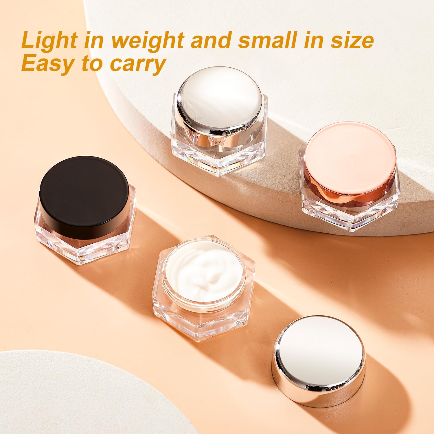 CAIYA 6 Pieces 5 ml Empty Cosmetic Containers, Makeup Sample, Transparent Travel Containers with Lids for Cosmetics/Cream/Beads - Image 4