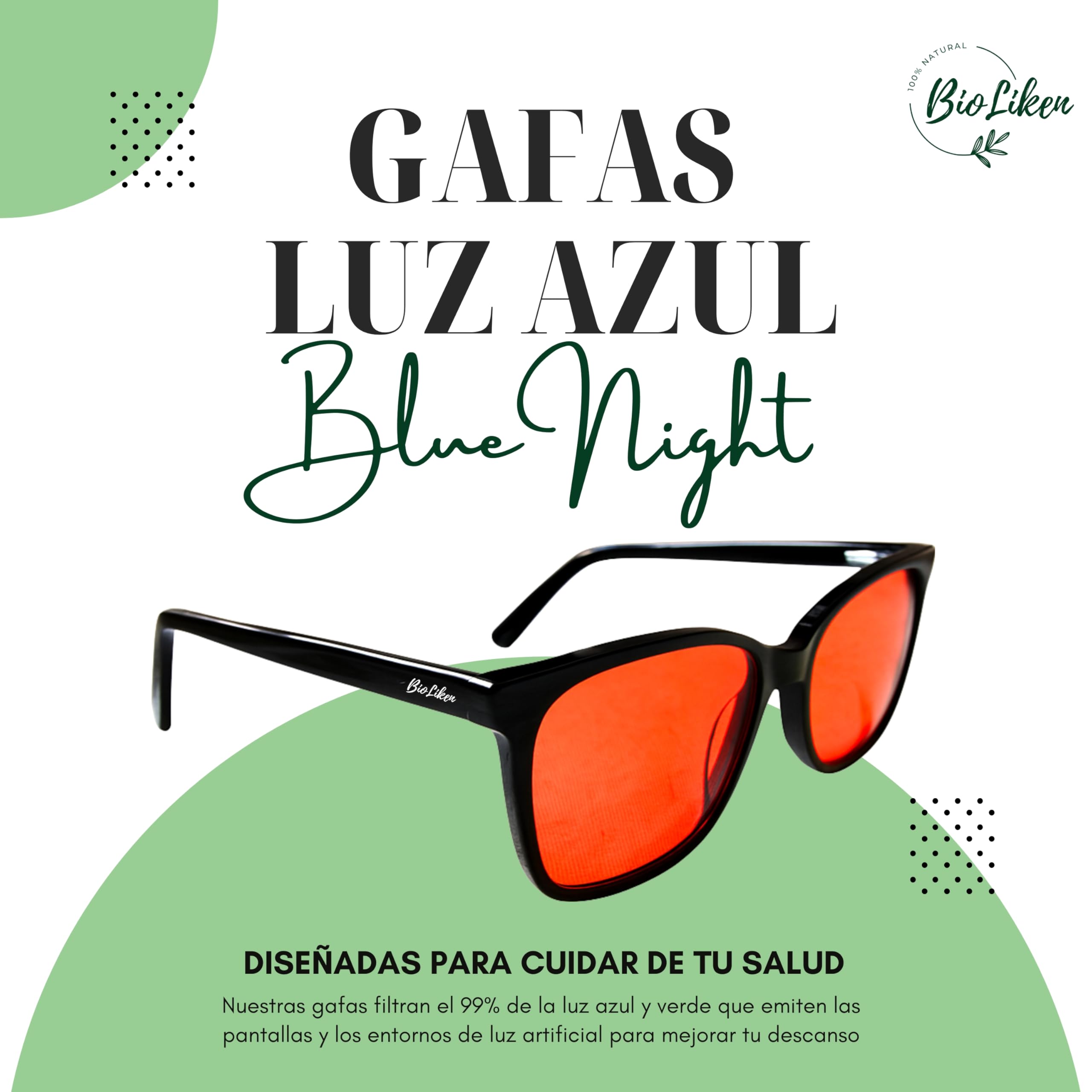 Gafas de Bloqueo de Luz Azul 99%, Antifatiga, Unisex Adulto, Protección Ocular contra Pantallas y Luz Artificial, Libres BPA.