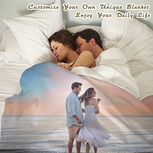 Miniatura 2 de Manta personalizada con fotos, texto, manta de cama personalizada con imagen, manta de franela personalizada para madres, padres, amantes, Navidad,