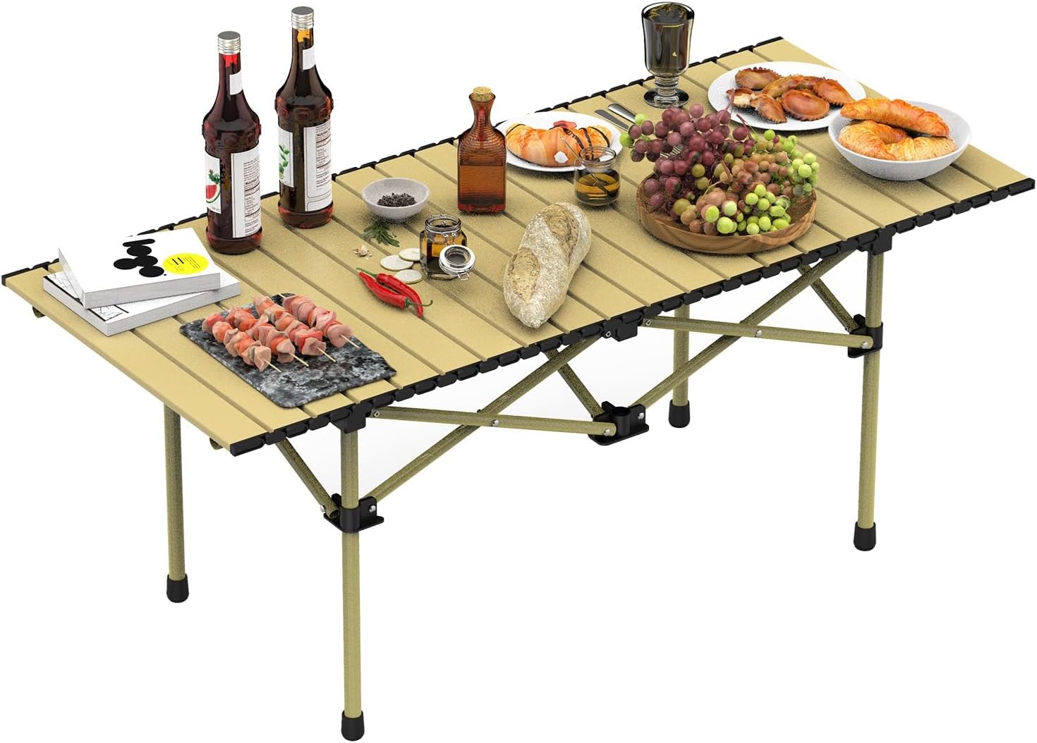 Portable Folding Camping Table with Carry Bag – Lightweight Carbon Steel Outdoor Table for Picnic, BBQ, Beach, Patio and RV Use