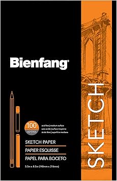 Bienfang Sketch Pad - Fold-Over Cover, 5.5.x 8.5, 100 Sheets