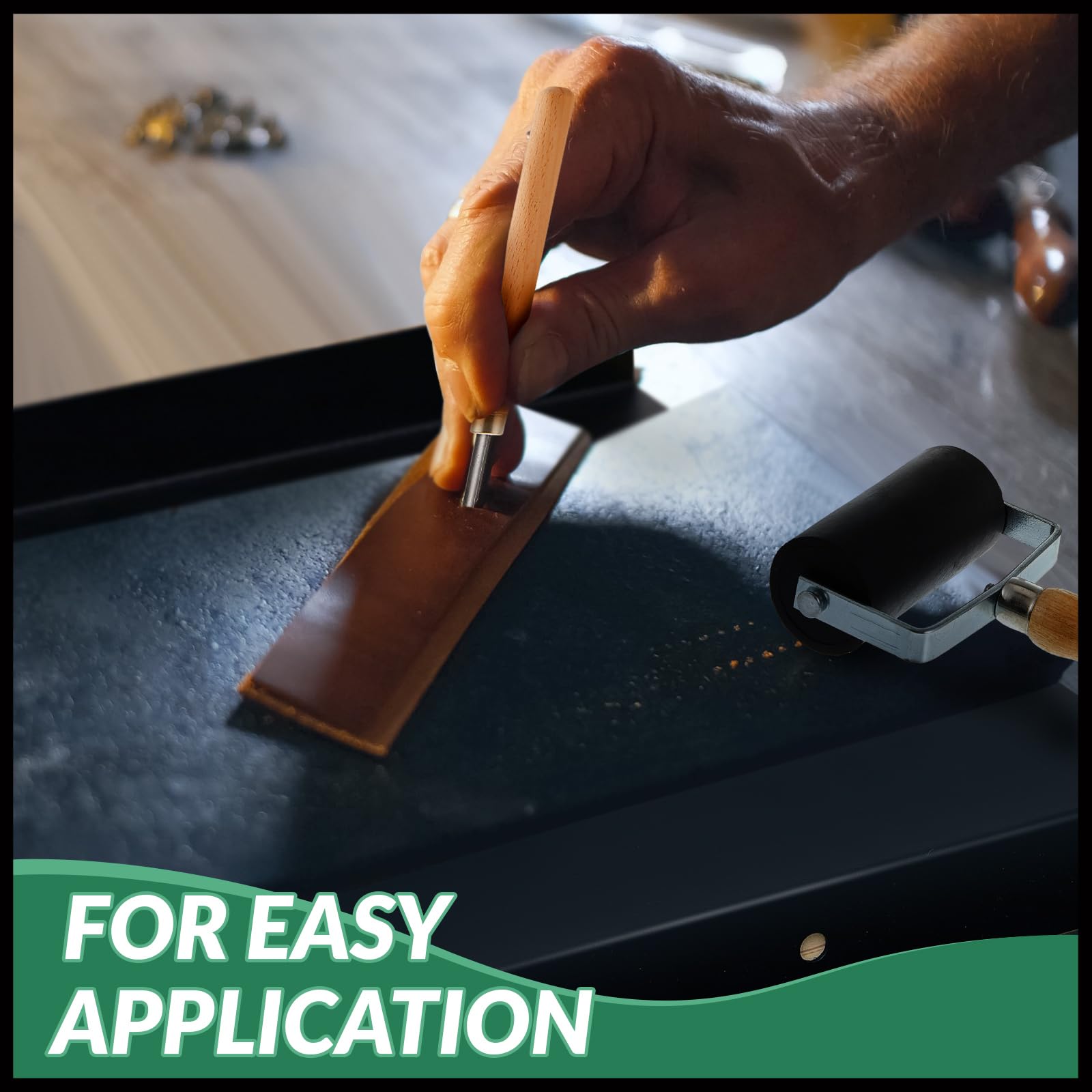 Suzile Block Printing Kit Include 1 Pcs Bench Hook and Inking Plate 2 Pcs Linoleum Block 1 Set Linoleum Cutter with 6 Type Blades 1 Brayer Roller for Carving Printmaking Stamp Tools - Image 5