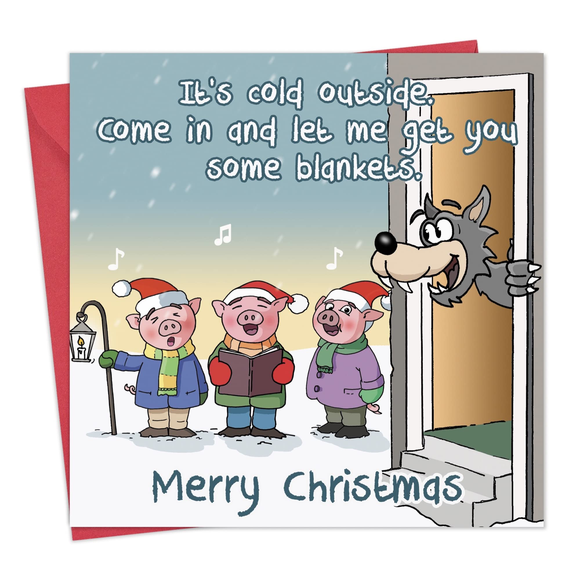 Twizler Funny Christmas Card Pig Carol