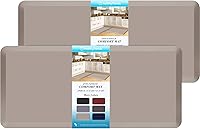 Vista 32 de HappyTrends 2 tapetes de cocina acolchados antifatiga, resistentes y ergonómicos de espuma de pie, impermeables, antideslizantes, para el hogar